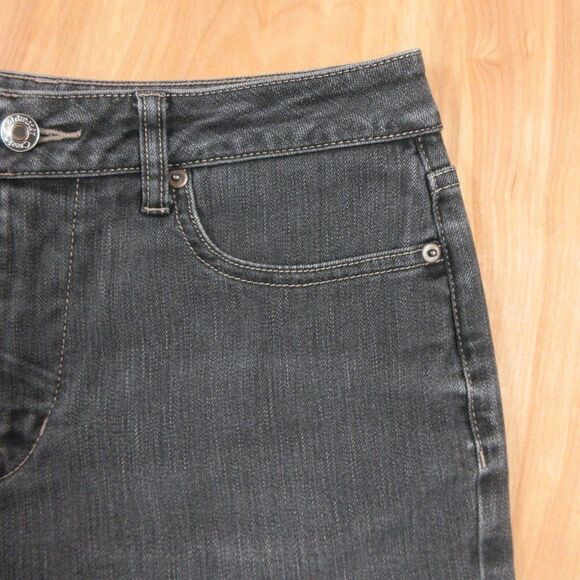 COLDWATER CREEK Classic Waist ShapeMe Straight Leg Jeans Sz 8 PETITE Black Denim - Picture 8 of 16